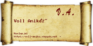 Voll Anikó névjegykártya